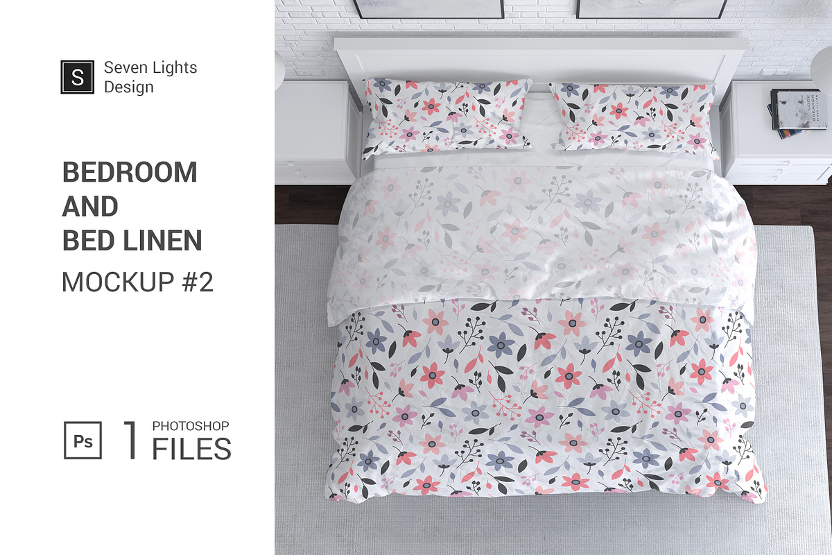 Bedroom and Bed Linen Mockup #2, an Apparel Mockup by Seven Lights (Photo 1 of 6)