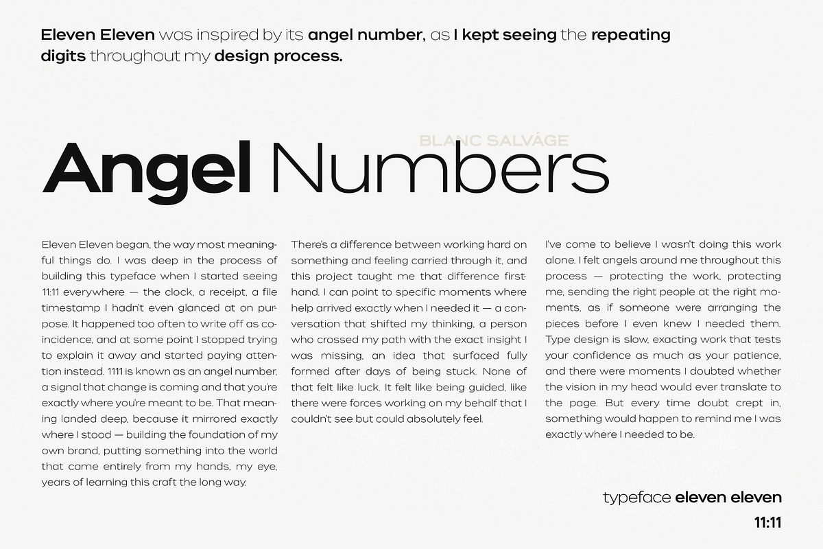 Eleven Eleven Modern Geometric Sans, a Sans Serif Font by Blanc Salváge (Photo 5 of 9)