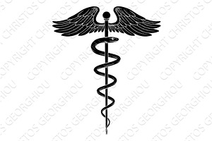 Rod Of Asclepius Doctor Caduceus, a Healthcare Illustration by Christos Georghiou