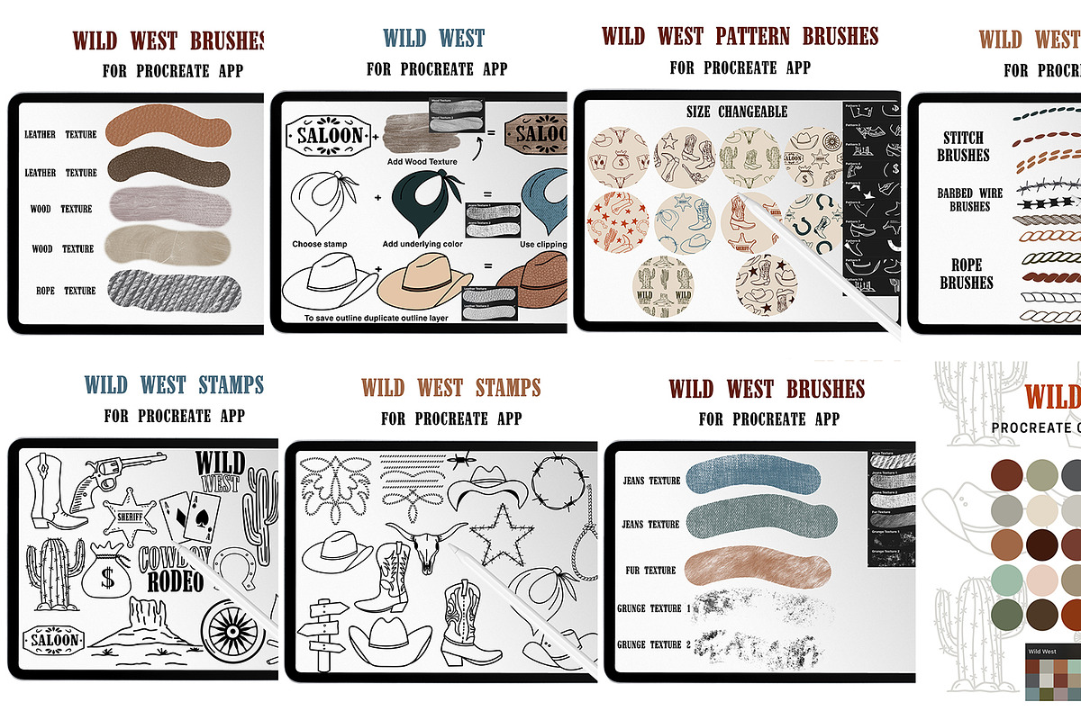Western Procreate Bundle Brushes, a Brush Add-On by Brush Lab (Photo 9 of 9)