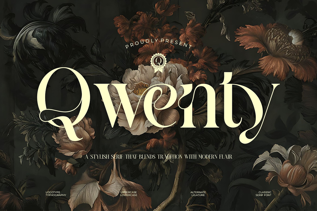 Qwenty || Vintage Retro Serif Font, a Serif Font by Ermedia Studio (Photo 1 of 10)