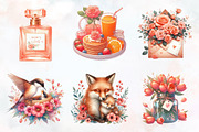 Cute Coral Mother's Day Clipart, a Seasonal Illustration by RobertsArt (Thumbnail 2 of 7)