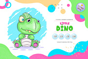 Cartoon little Dino. Tshirt, PNG., an Animal Illustration by KENO Mascots (Thumbnail 1 of 4)