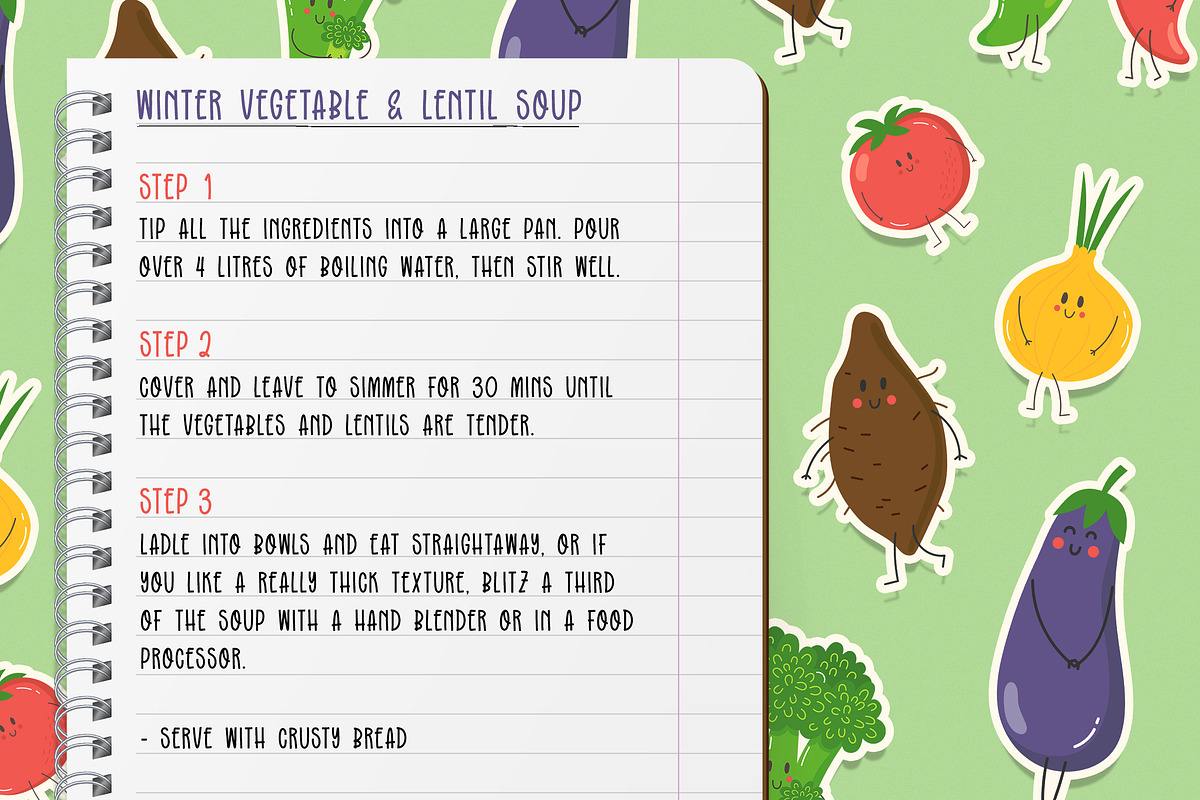 Ingredients Font, a Font by Lollipop Hand Drawn
