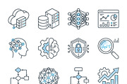52 Smart Data Analytics Icons, an Outline Icon by adenpinkstore (Thumbnail 1 of 16)