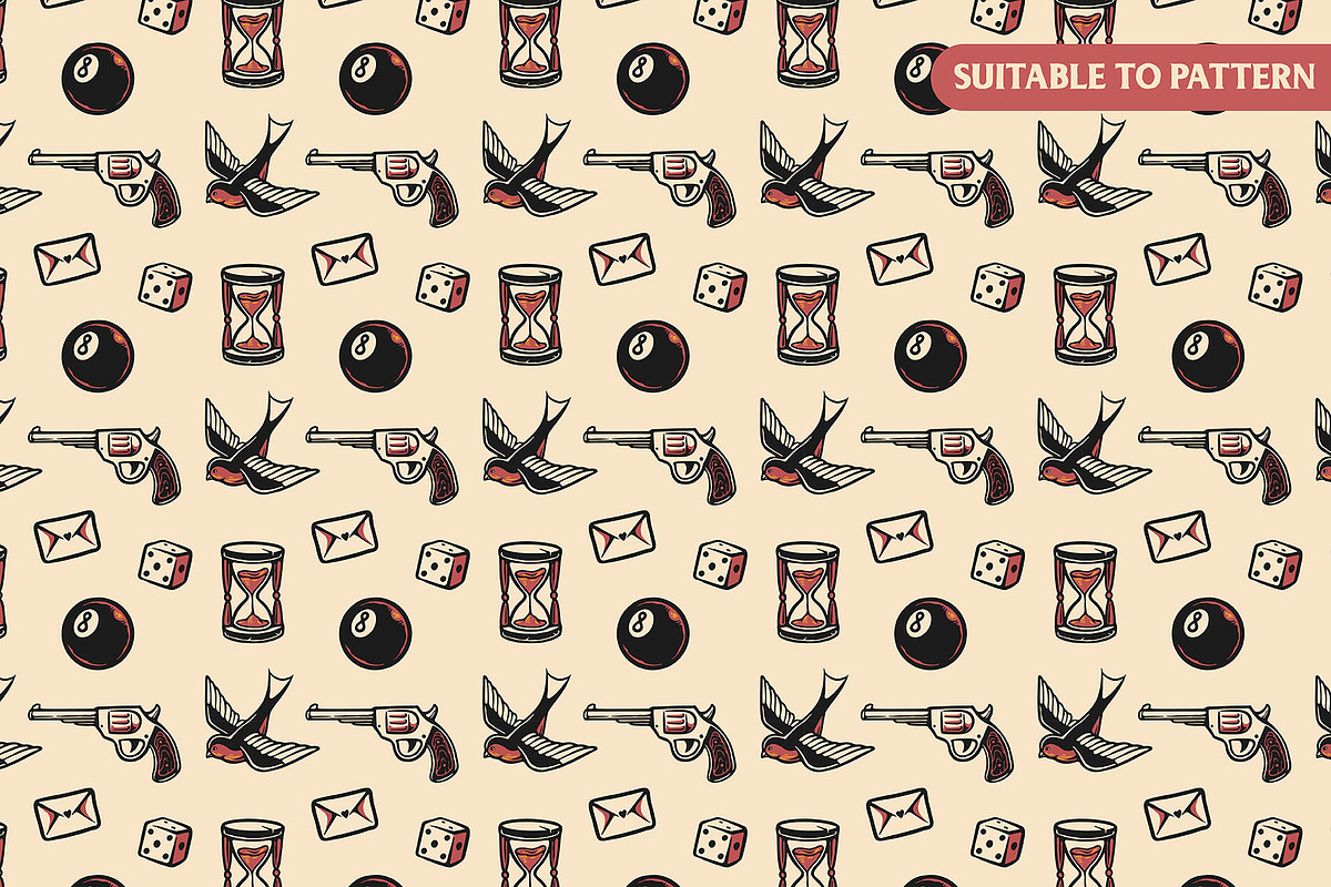 OLD SCHOOL TATTOO FLASH COLLECTION, a Decorative Illustration by Trape Graphic Studio (Photo 5 of 6)