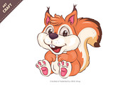 Cute Cartoon Squirrel. T-Shirt, PNG, an Animal Illustration by KENO Mascots (Thumbnail 2 of 5)