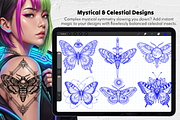 Moth & Butterfly Tattoo Stamps, a Brush Add-On by Selentaori Studio (Thumbnail 5 of 9)