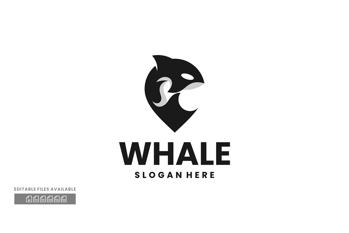 Whale Silhouette Logo, a Branding & Logo Template by ivan_artnivora