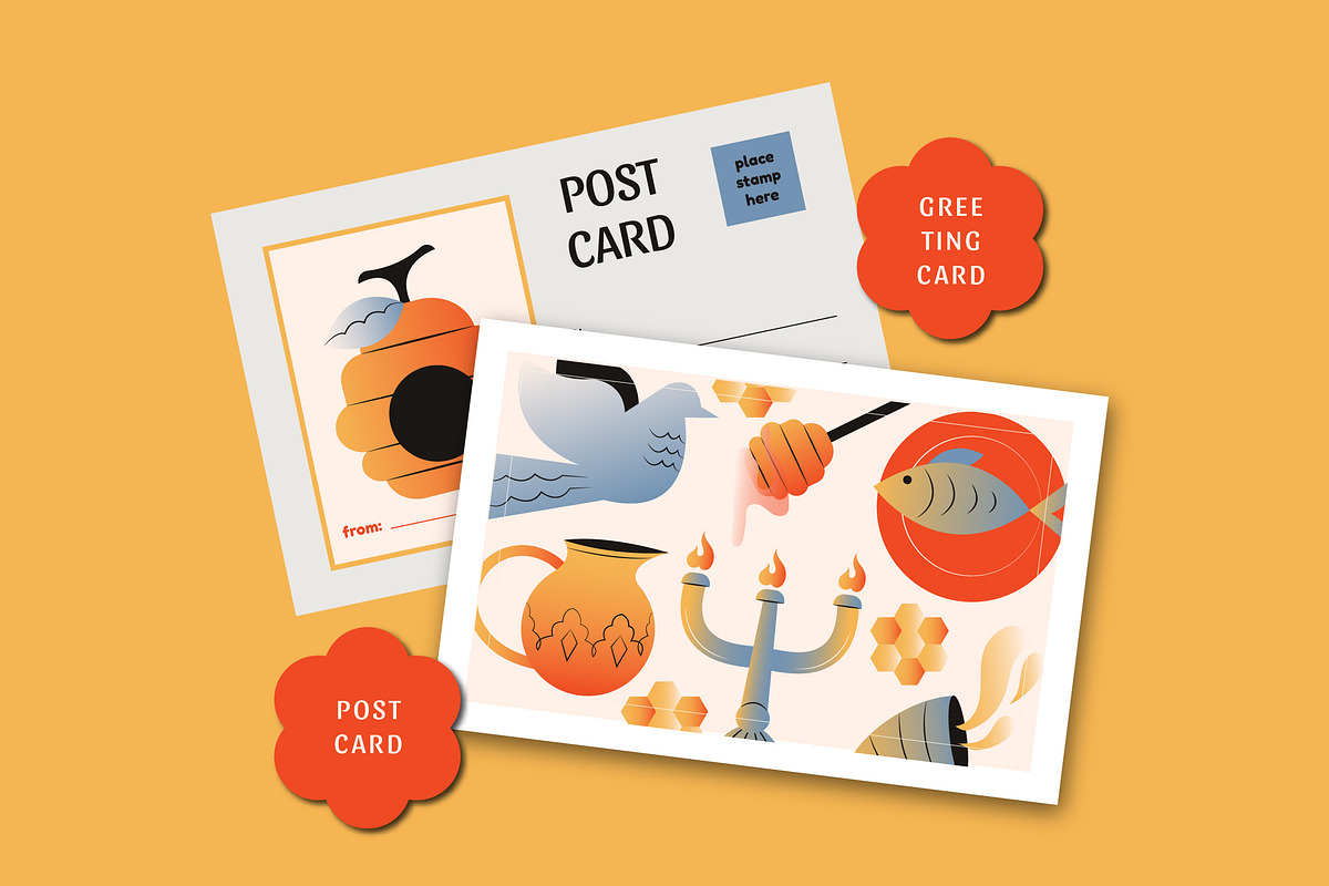 Gradient Rosh Hashanah Illustration, a Seasonal Illustration by graphicook (Photo 4 of 6)