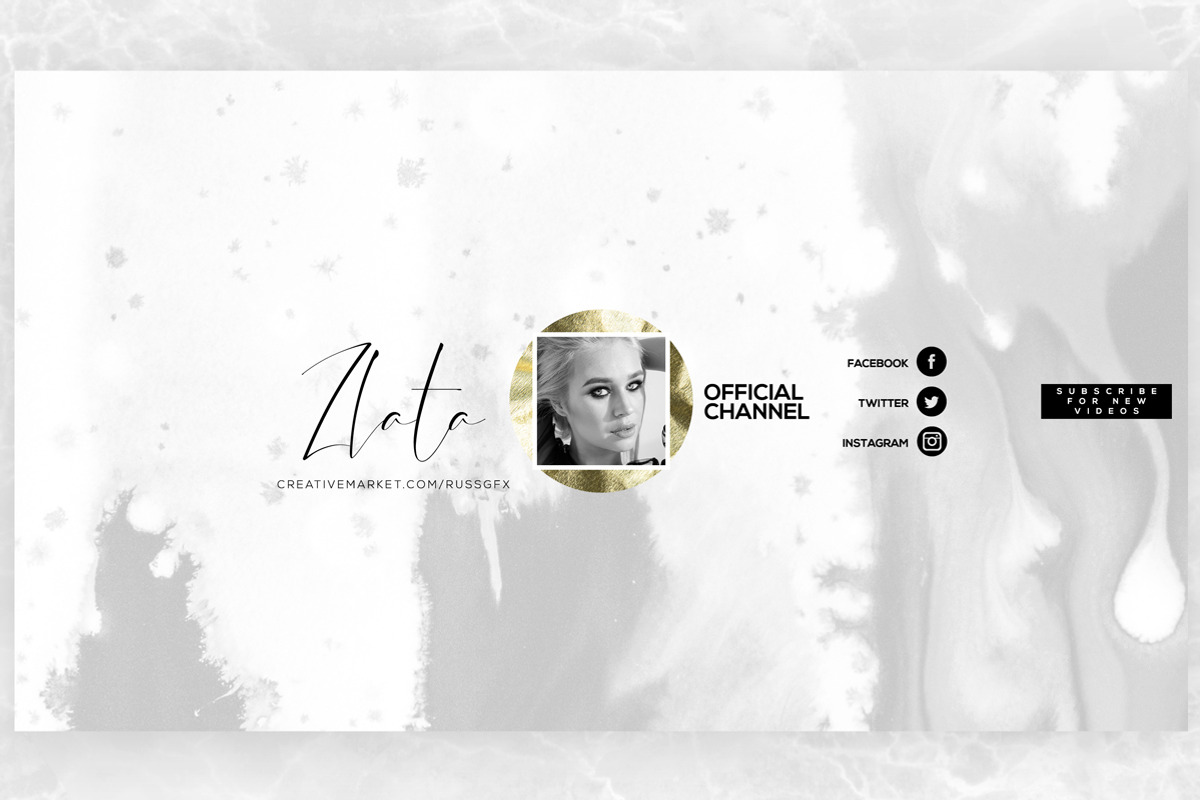 ZLATA Youtube Channel Art Banners, a Social Media Template by RussGFX (Photo 2 of 4)
