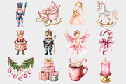 Watercolor Pink Nutcracker Clipart, a Seasonal Illustration by Design Market (Thumbnail 5 of 5)
