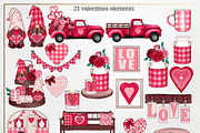 Rustic valentine clipart & patterns, a Pattern Graphic by Gaynor Carradice Designs (Thumbnail 2 of 3)