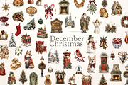 December Christmas Watercolor PNG, a Decorative Illustration by digital.incubator.yum (Thumbnail 1 of 6)