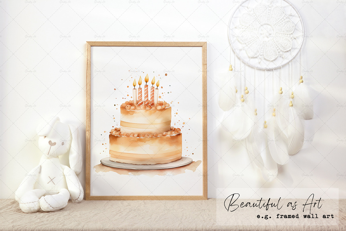 Watercolor Bronze Birthday Elegance, an Illustration by Dazzling Art Boutique (Photo 9 of 11)