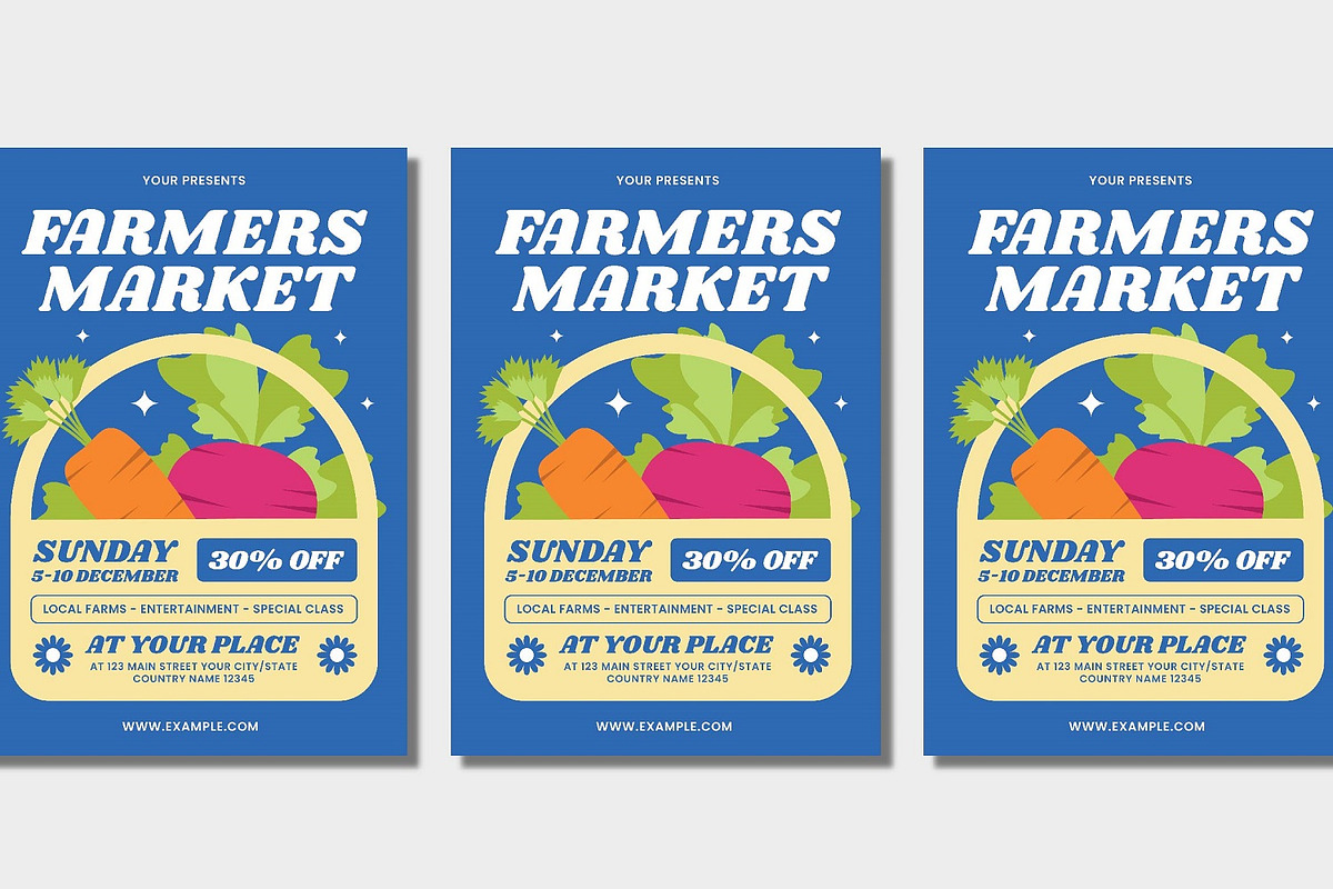 Farmers Market Flyer Set, a Flyer Template by Patria Ari (P4tcreativa) (Photo 4 of 4)