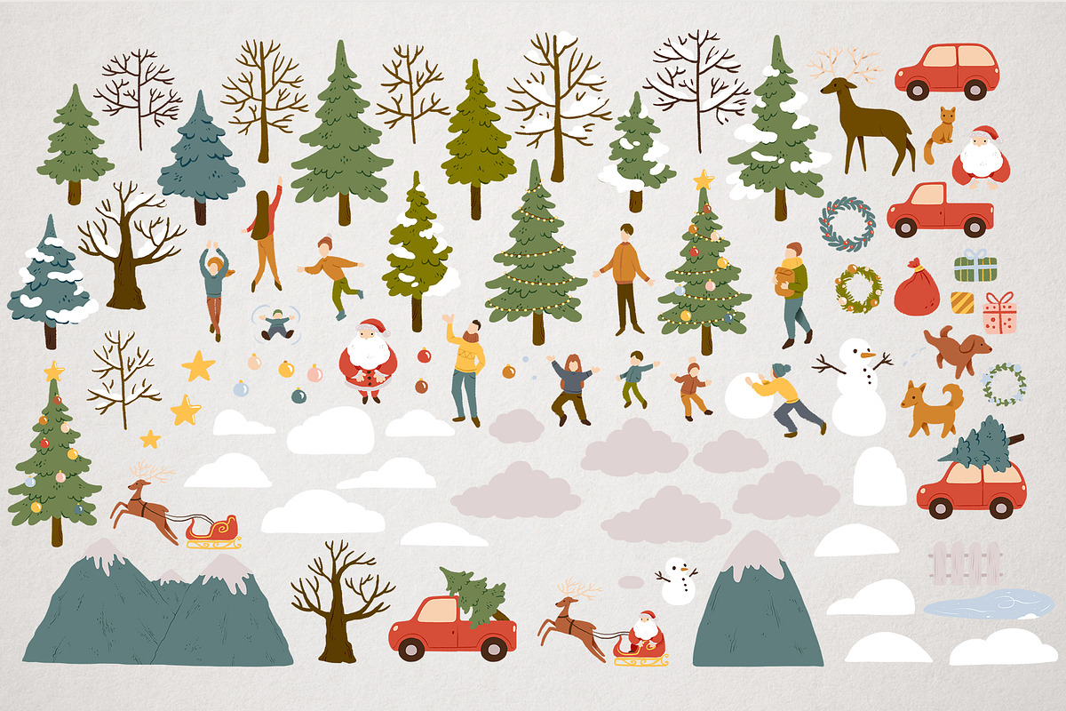 Christmas winter houses clipart, an Animal Illustration by LukaJreym (Photo 3 of 15)