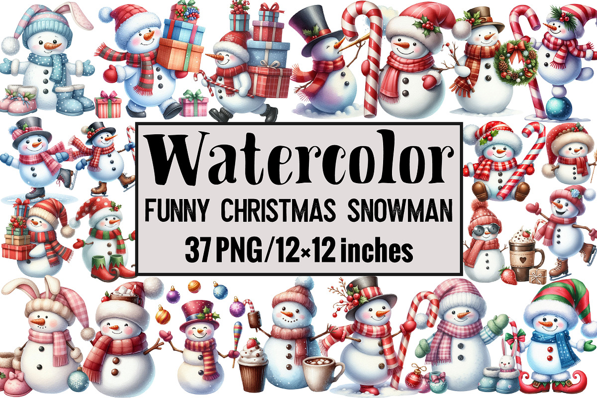 Funny Christmas Snowman, an Illustration by Design Market (Photo 1 of 3)