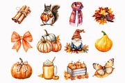 Watercolor Pumpkin Patch Clipart, a Seasonal Illustration by Design Market (Thumbnail 5 of 5)