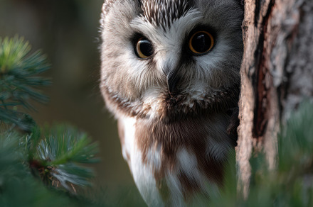 Owl in its natural habitat, an Animal Photo by Virgo Studio
