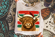 Retro Christmas Cow Stripes PNG, a Seasonal Illustration by Libby Wishes (Thumbnail 4 of 4)