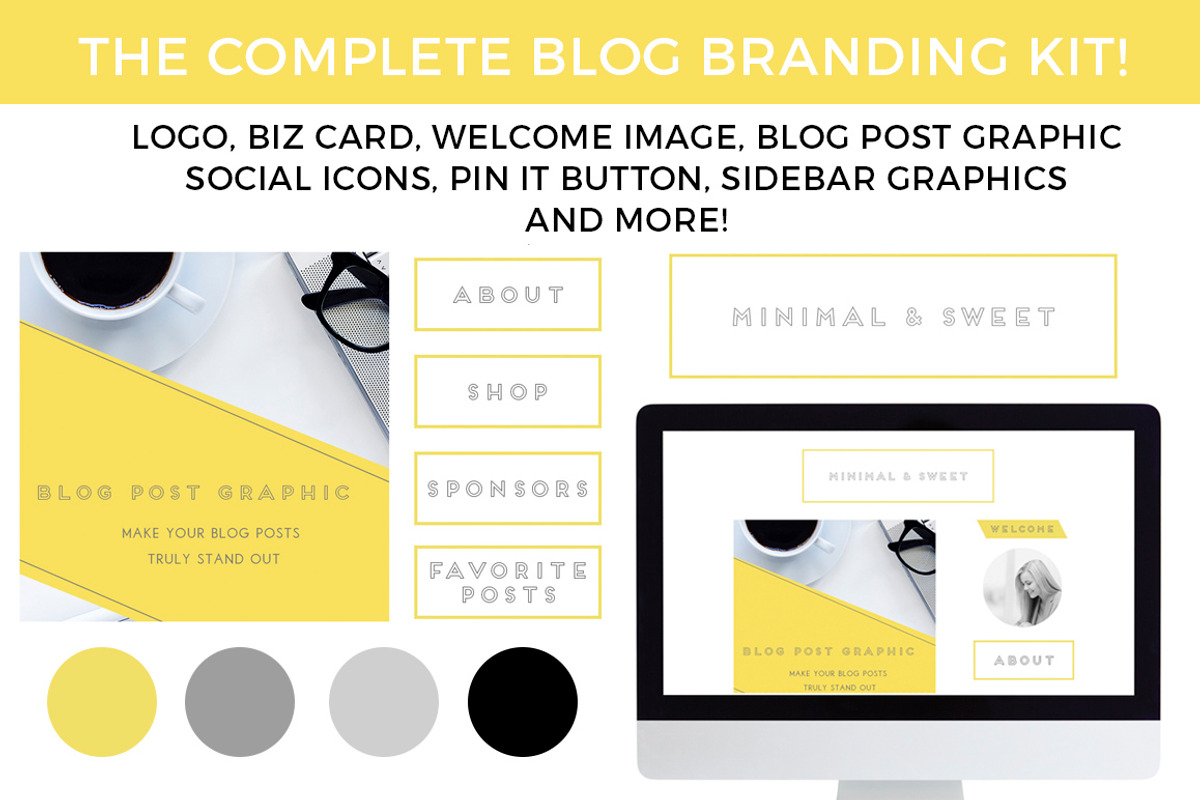 Blog Branding Kit: Minimal & Sweet, a Graphic by TheBlogLoft (Photo 1 of 2)