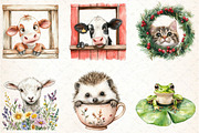 Funny Cute Animal Peeking Clipart, an Illustration by DreamCafeArt (Thumbnail 4 of 6)