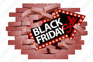 Black Friday Sale Sign Brick Wall, a Finance Illustration by Christos Georghiou