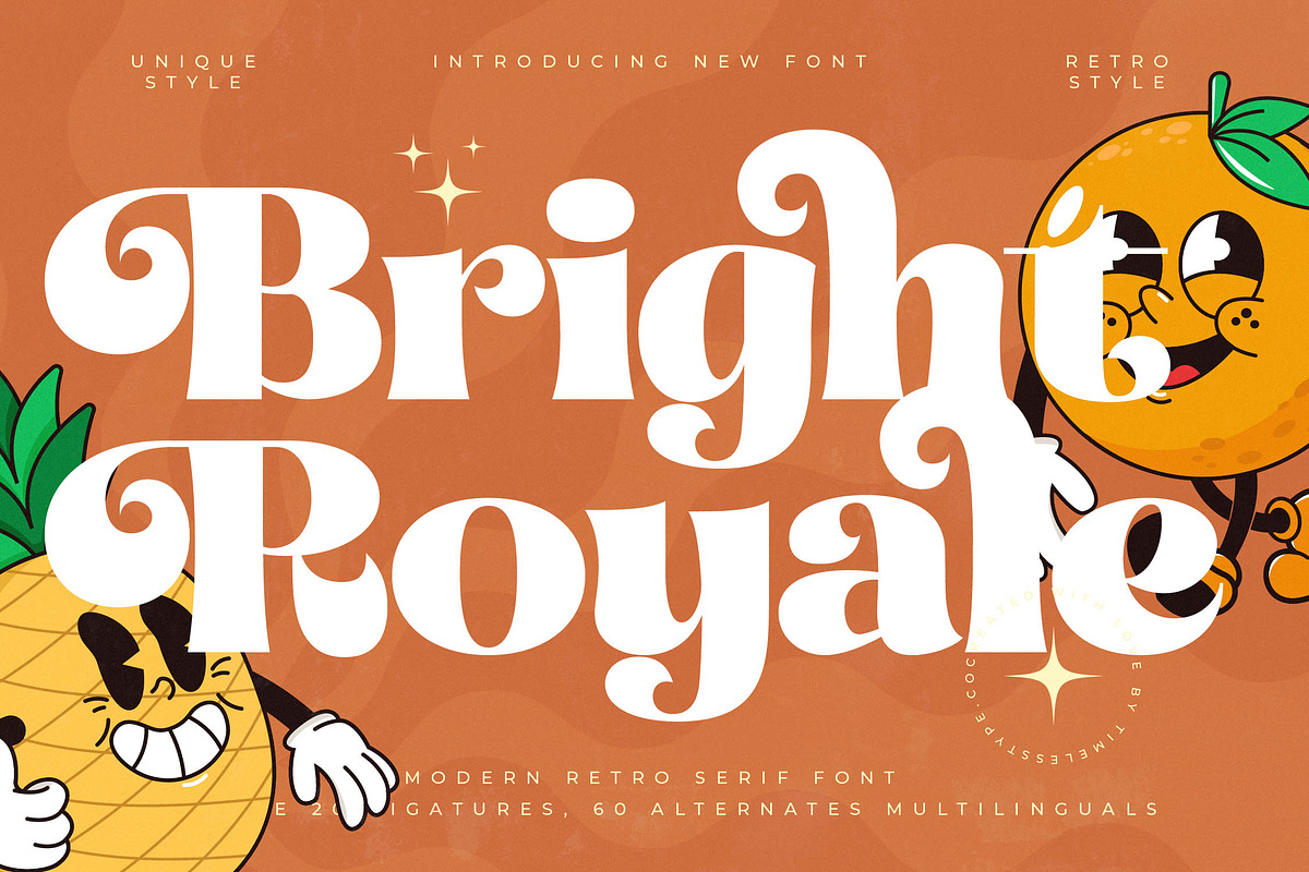Bright Royale - Modern Retro Serif, a Serif Font by timelesstype.co (Photo 1 of 20)