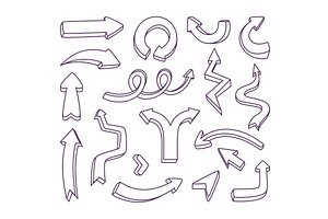 Set of hand drawn arrows. Sketch, an Object Illustration by Stock-Smart-Start