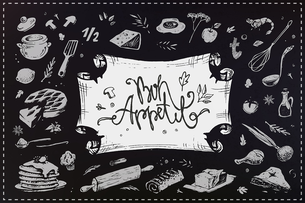 Hand-drawn Cooking and Food Icons, a Decorative Illustration by Margo Miller (Photo 26 of 48)