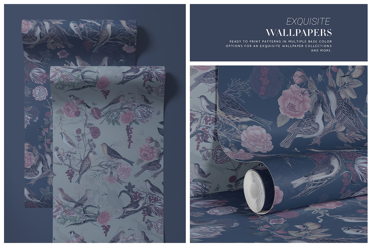 Rosavin Botanical Birds Patterns!, a Pattern Graphic by Pink Linen (Photo 10 of 10)