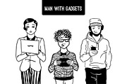 Set of people with gadgets., a Person Illustration by AnastasiaFears (Thumbnail 4 of 4)