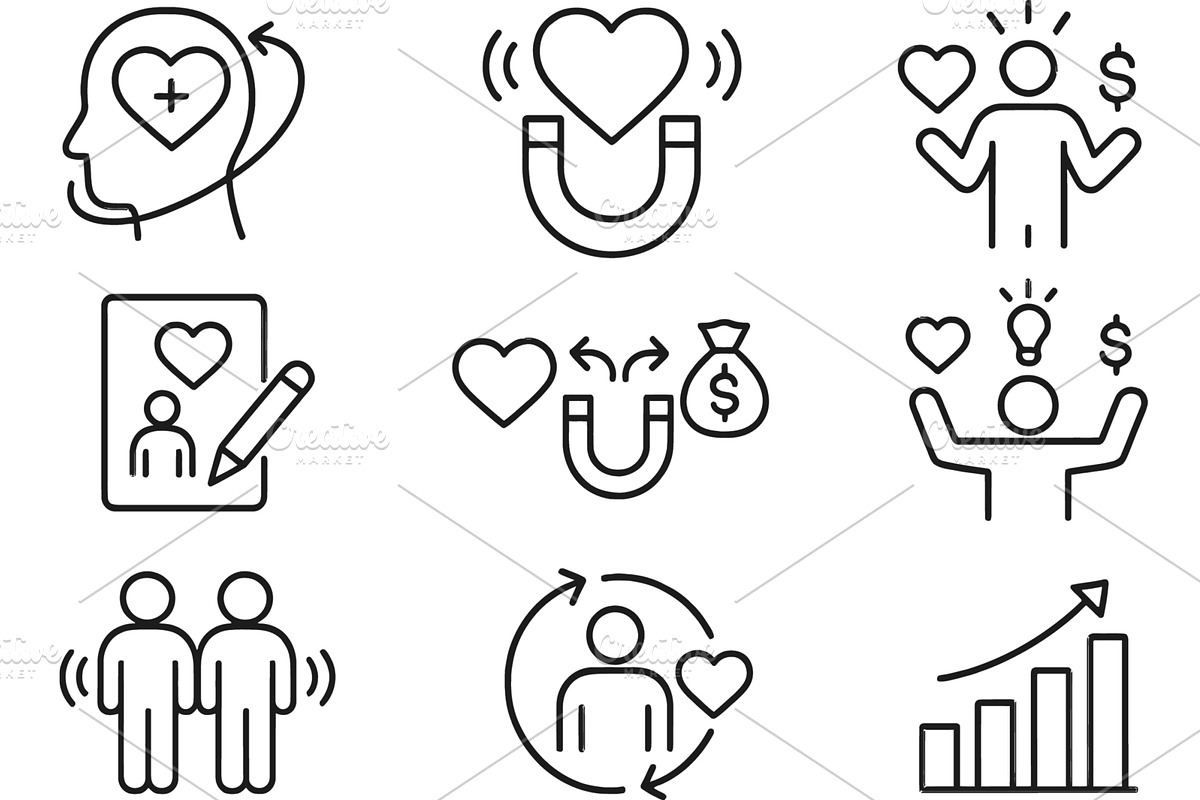 Line icons illustrating concepts of, a Person Illustration by ZinetroN