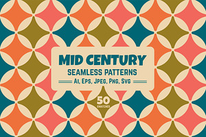 MID CENTURY Modern Seamless Patterns