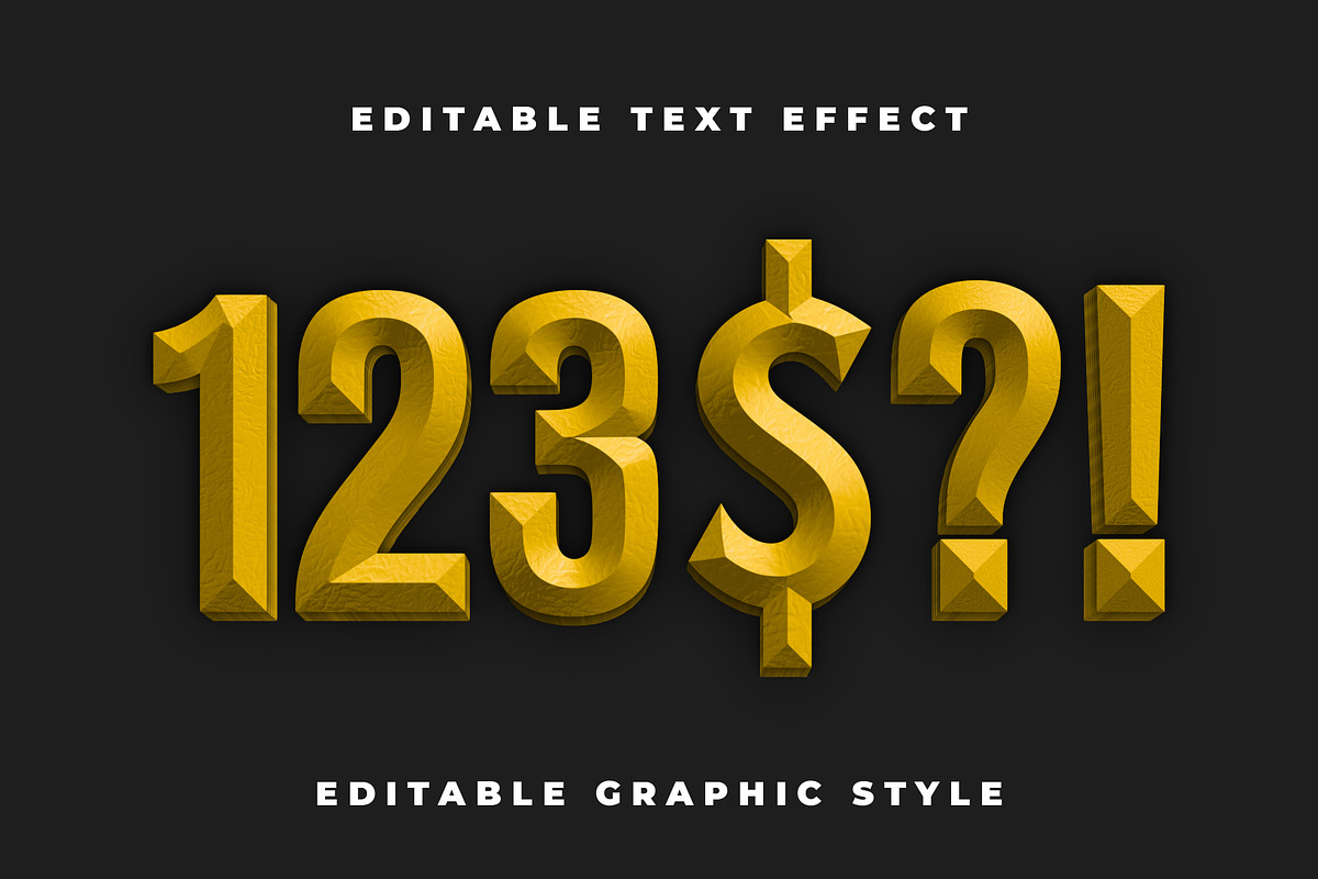 Gold 3D Engraved Text Effect preview 2