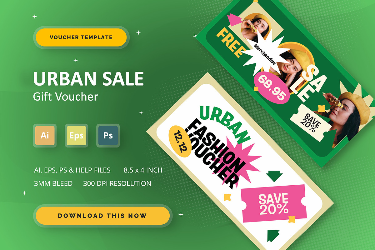 Urban Sale - Gift Voucher, a Print Template by StreaksideStd