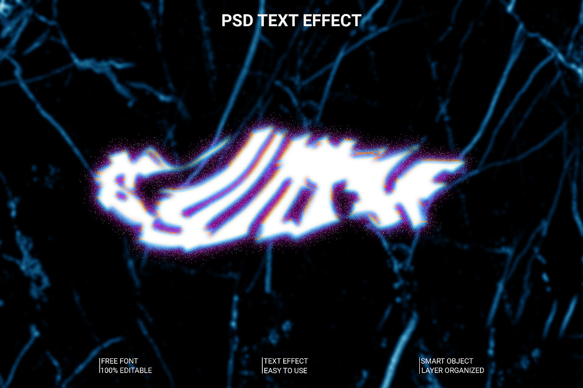 Glowing Glitch Text Effect PSD, a Layer Style Add-On by Imamul001