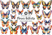 Beautiful Mosaic Butterfly Clipart, an Illustration by SinaCreation (Thumbnail 1 of 5)