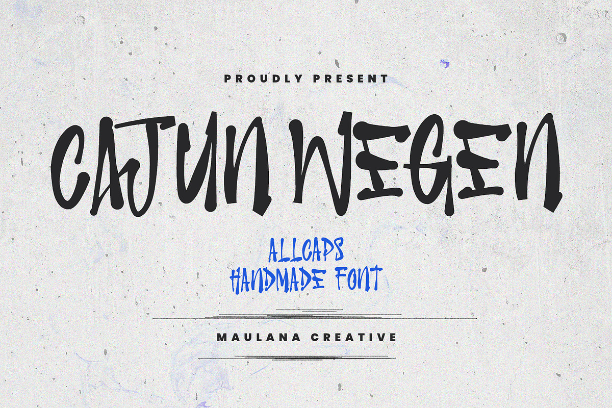 Cajun Wegen All Caps Handmade Font, a Font by Maulana Creative (Photo 1 of 13)