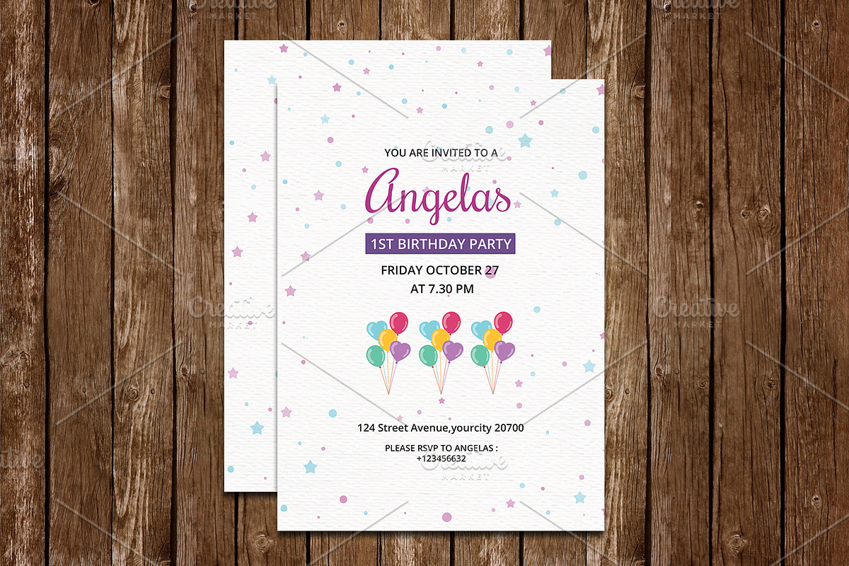 Birthday Party Invitation Card-V628, a Flyer Template by Template Shop (Photo 3 of 4)