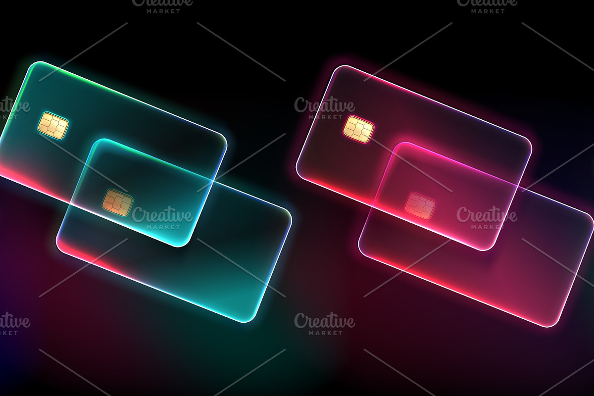 Set of transparent glass credit card, a Finance Illustration by art PVP - market (Photo 2 of 3)