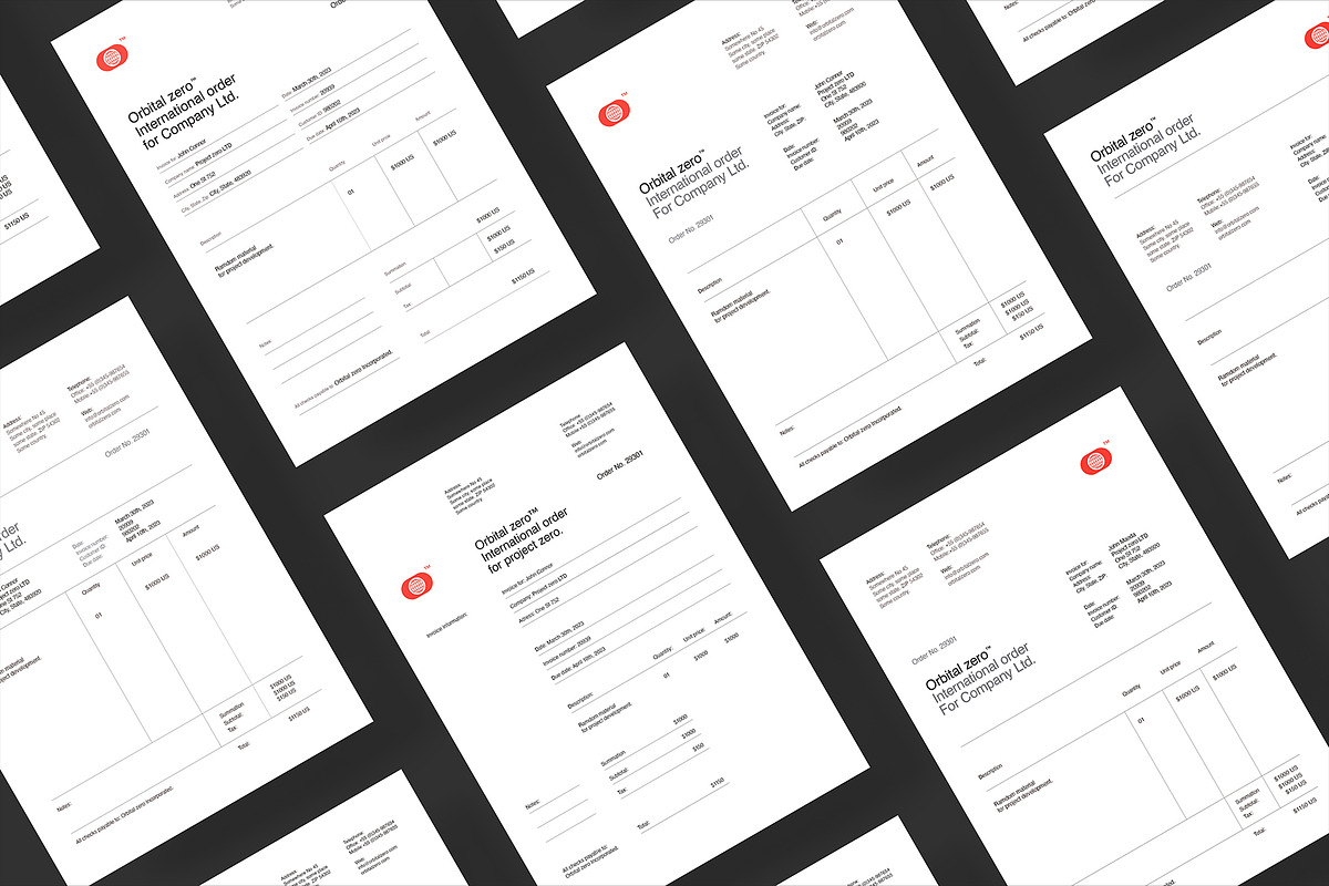 Invoice templates - Orbital Zero, a Stationery Template by Srg® (Photo 2 of 12)