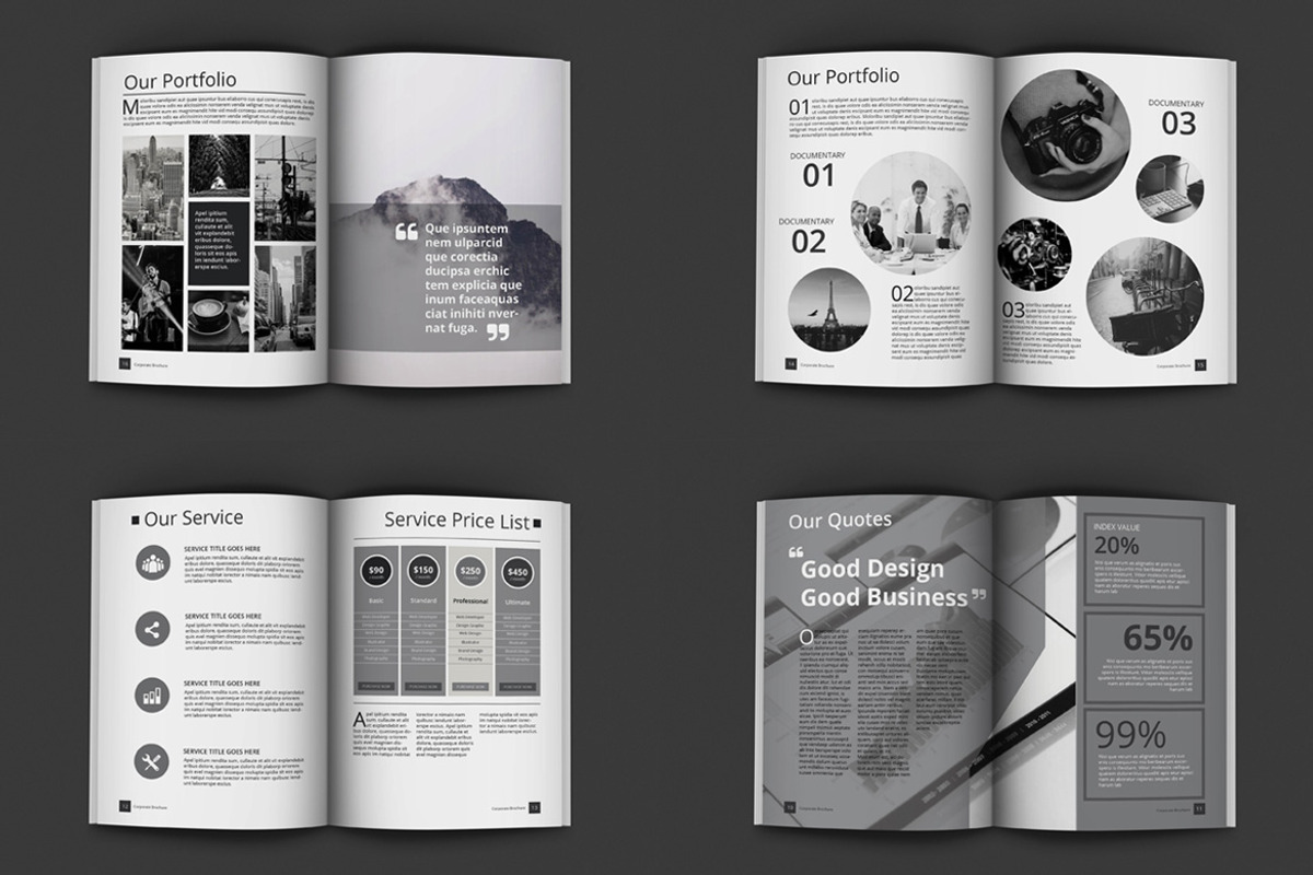 Black And White Proposal Project, a Brochure Template by feydesign (Photo 3 of 5)