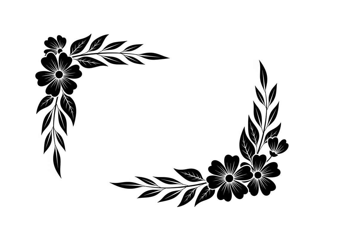 Floral Corner Ornament Clipart Bundl, an Illustration by Creativeshirt (Photo 2 of 48)