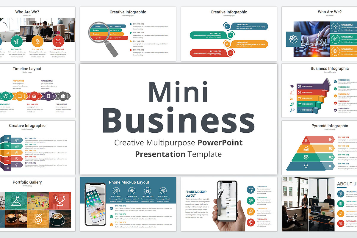 Mini Business PowerPoint Template, a Presentation Template by GraphicStan (Photo 1 of 30)