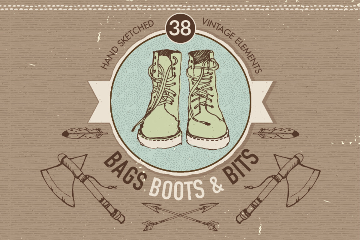 Vintage sketched objects & textures, an Object Illustration by Lisa Glanz (Photo 1 of 5)