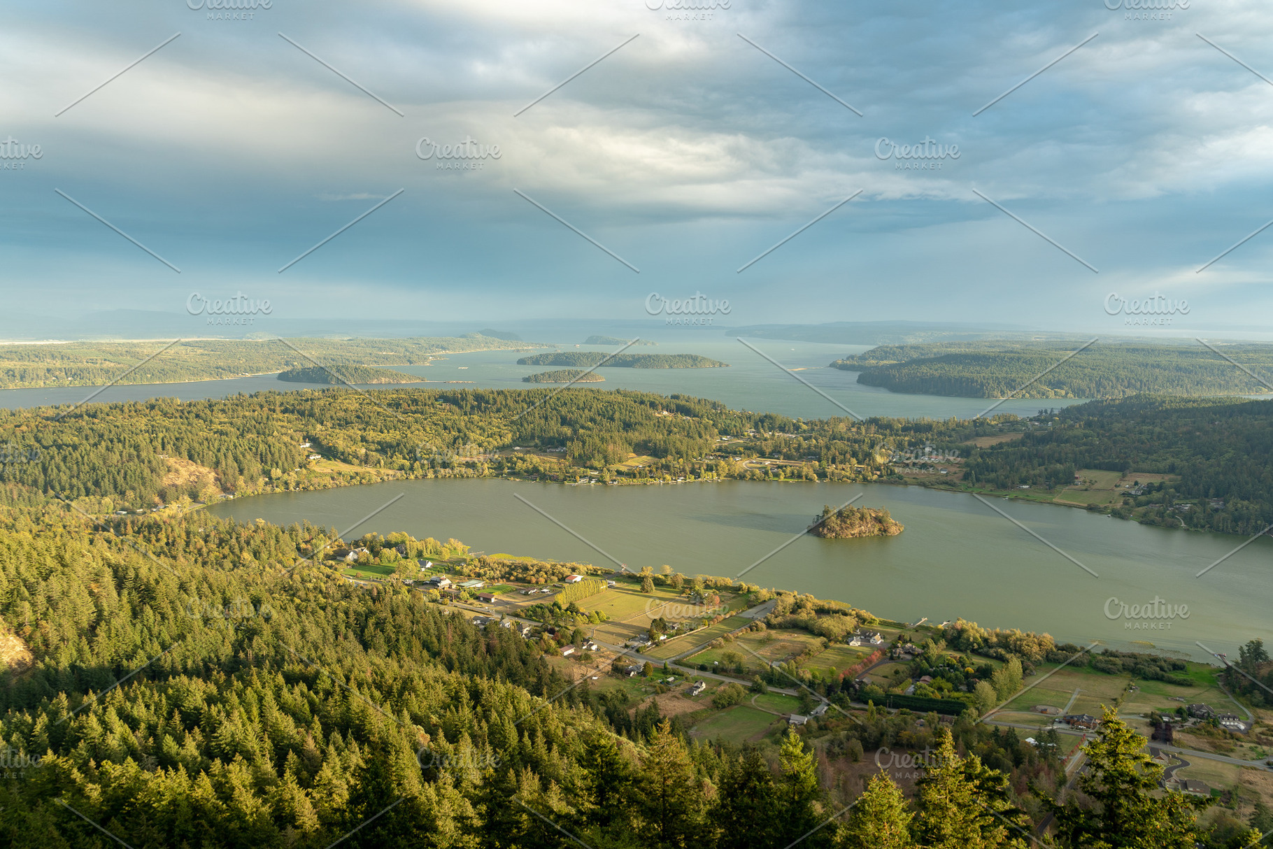 The view of fidalgo and san juan featuring puget, sound, and erie, a Nature Photo by Always Wanderlust