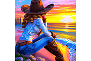 Custom art, Cowgirl bundle, a Social Media Template by Boho Pixel Dust (Thumbnail 1 of 10)