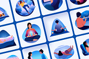 Sleep and Meditation Illustration, a Healthcare Illustration by Brickclay (Thumbnail 5 of 9)